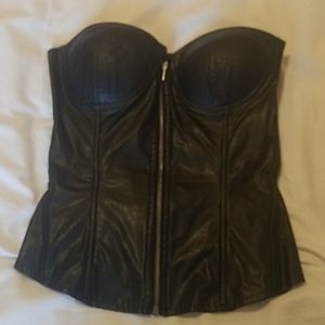 Charlotte Russe Black & silver zip corset size M